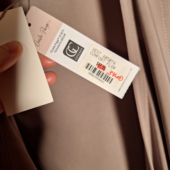 Charlie Paige Comfort Flow Vest Gray Ladies S/M Gray NWT Open Front Flowy Boho - Picture 4 of 5